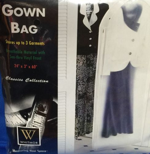 White Breathable Gown Bag 24" x 3" x 60"