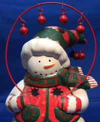 Snowman Tea light Candle Holder - 8" Tall