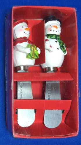 Stainless Steel 2 Snowman Christmas Spreaders