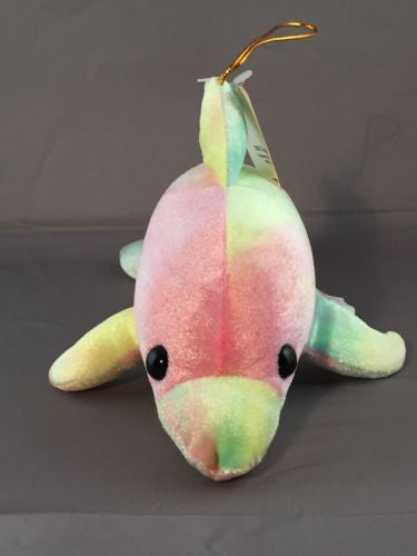 Multi-Color Stuffed Dolphin 10"