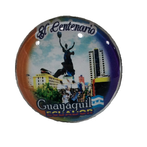 Authentic Ecuador Guayaquil El Centenario Bubble Magnet Souvenir