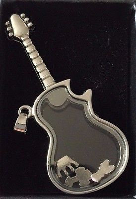 Floating Memory Charm Glass Guitar Magnetic Locket Pendant