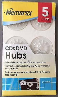 Memorex CD & DVD Clear Adhesive Hubs 5 PK