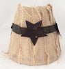 Primitive - Country Style Lamp Shade, Hand wrapped Lamp Shade with Burlap and Home spun fabric