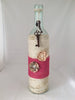 Wine Bottle Vase, Shabby Chic, Paper Flowers and Skeleton keys, Handwrapped with Twine