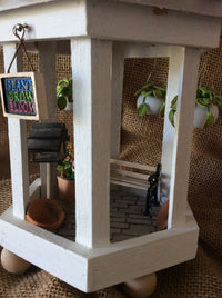 Miniature Garden Gazebo, Miniature Hanging Plants, Miniature Collectible Bird House