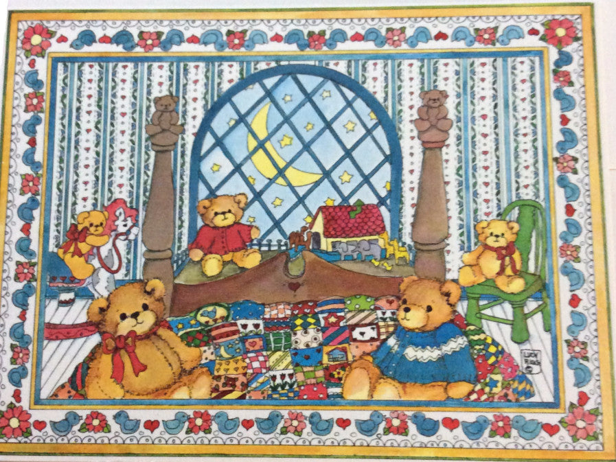 Lucy and Me Teddy Bear Note Cards, Vintage 1980's, Lucy and Me, Inc. Set of 3 Blank Note Cards