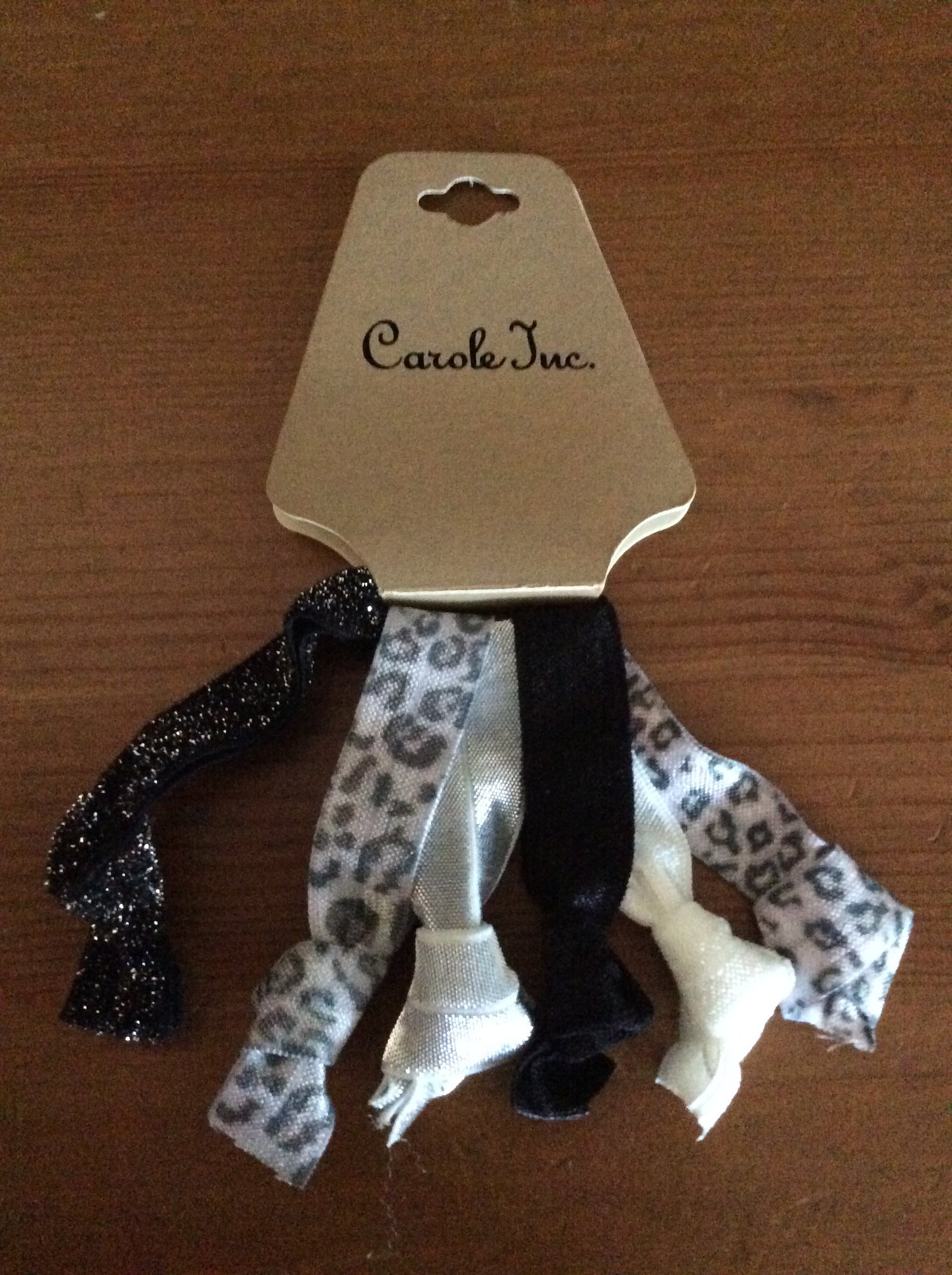 Carole Inc. Elastic Hair Ties, Hair Accessories, Set of 6 With Different Designs