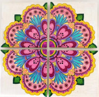 Mandala on Tile, Hand Painted Mandala, Wall Art on Tiles, Decorative Tiles, Tile Art