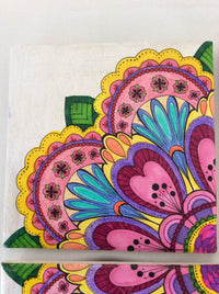 Mandala on Tile, Hand Painted Mandala, Wall Art on Tiles, Decorative Tiles, Tile Art