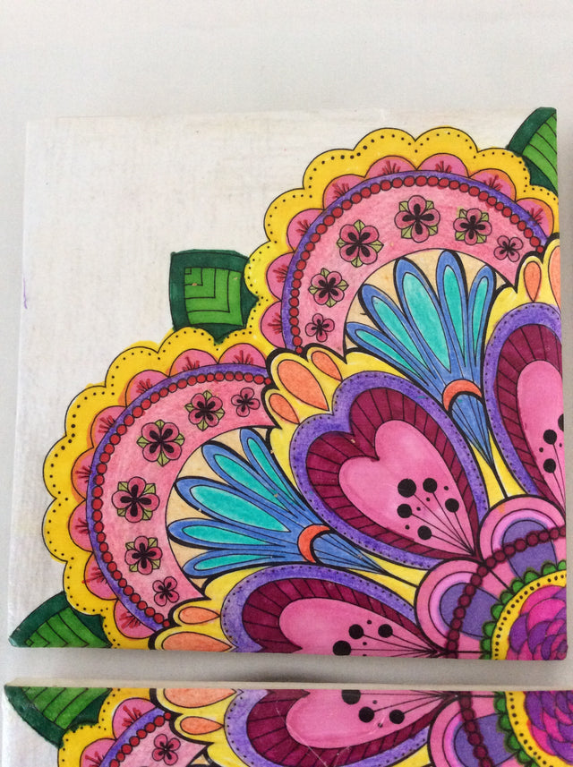 Mandala on Tile, Hand Painted Mandala, Wall Art on Tiles, Decorative Tiles, Tile Art