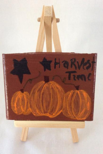 Hand Painted Decorative Tile, Harvest Time Pumpkins, Fall Decoration, Tile Art