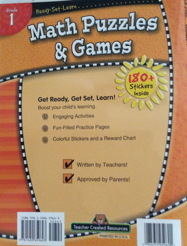 Ready, Set, Learn...... Math Puzzles and Games Grade 1