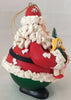 Traditions Glass Character Ball Ornament Santa Clause With Doll & Christmas Tree