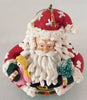 Traditions Glass Character Ball Ornament Santa Clause With Doll & Christmas Tree