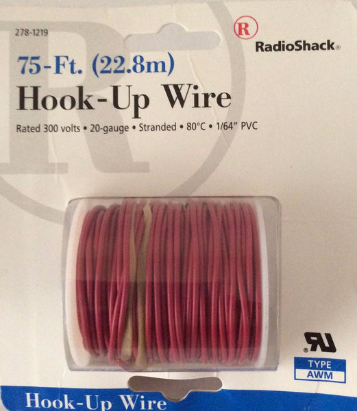 RadioShack 75-Ft. Hook-Up Wire, Type AWM, 20-Gauge, #278-1219