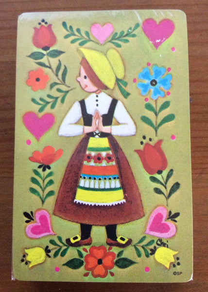 Vintage Stardust Pinochle Playing Cards, Swedish Children In Traditional Costume