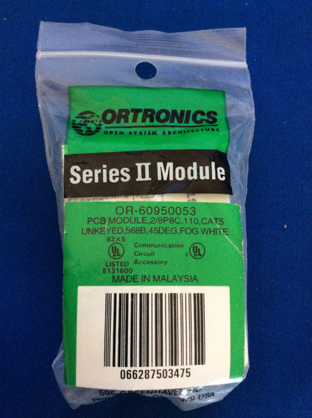 Ortronics OR-60950053, Series II Module, PCB Module, Fog White