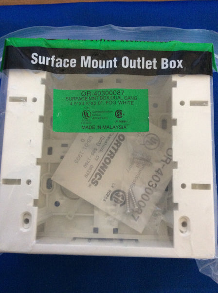 Ortronics OR-40300087, Surface Mount Outlet Box, One Piece, Fog White