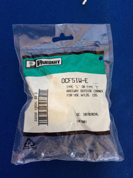 Panduit OCF5IW-E, Raceway Outside Corner, Ivory
