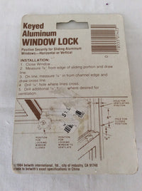 belwith Keyed Aluminum Window Lock, Sliding Aluminum Windows