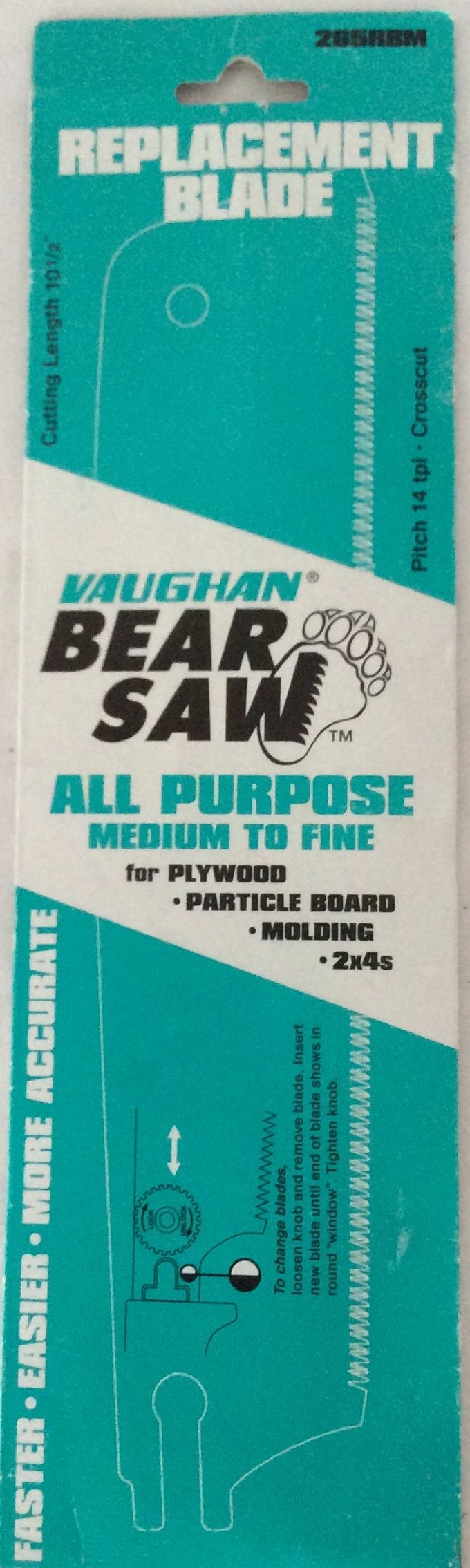 Vaughan Bear Saw 265RBM, All Purpose Medium to Fine, Replacement Blade
