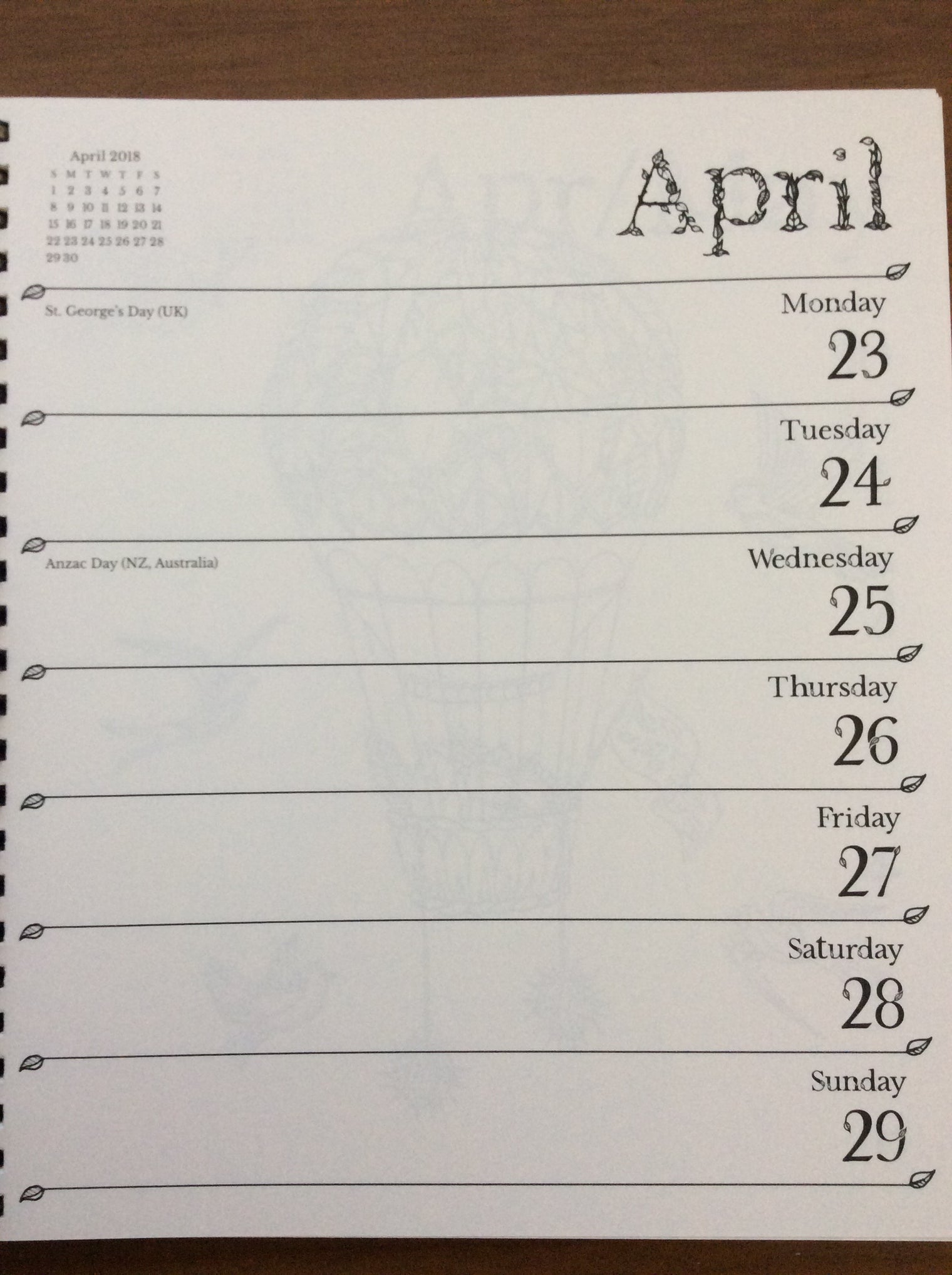 Johanna Basford 16-Month Coloring Weekly Planner Sept. 2017- Dec. 2018