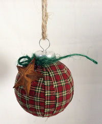 Handmade Christmas Ornaments Primitive Decor Set of 2
