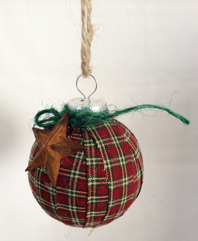 Handmade Christmas Ornaments Primitive Decor Set of 2