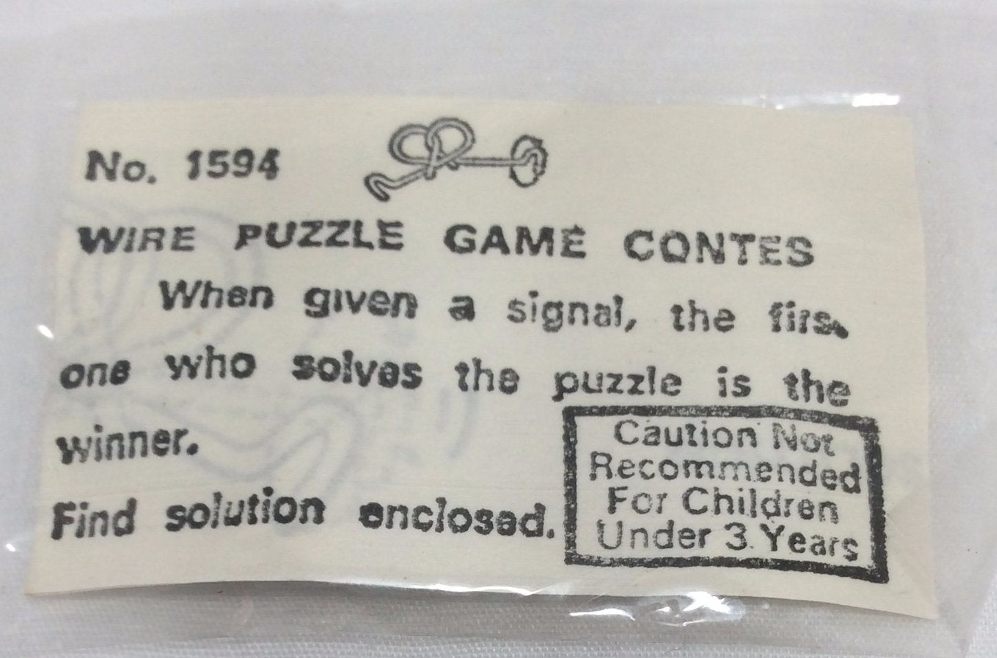 Magic Tricks, Wire Puzzle Game Card, No. 1594