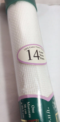 Charles Craft Classic Reserve Cross Stich Fabric, 14 Count, 1 Piece White