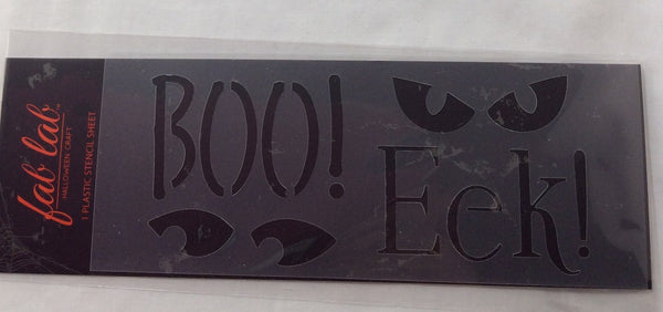 Fab Lab Halloween Plastic Stencil, Boo! Eek!, Cat, Beware, Halloween Craft