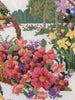 Cross Stitch Garden, Finished Cross Stitch Art, Finished Cross Stitch Piece