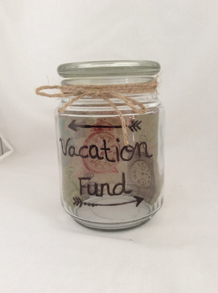 Adventure Travel Funds Jar Handmade