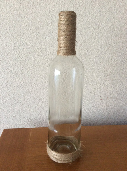 Clear Glass Bottle Summer Vase, Nautical Summer Decor