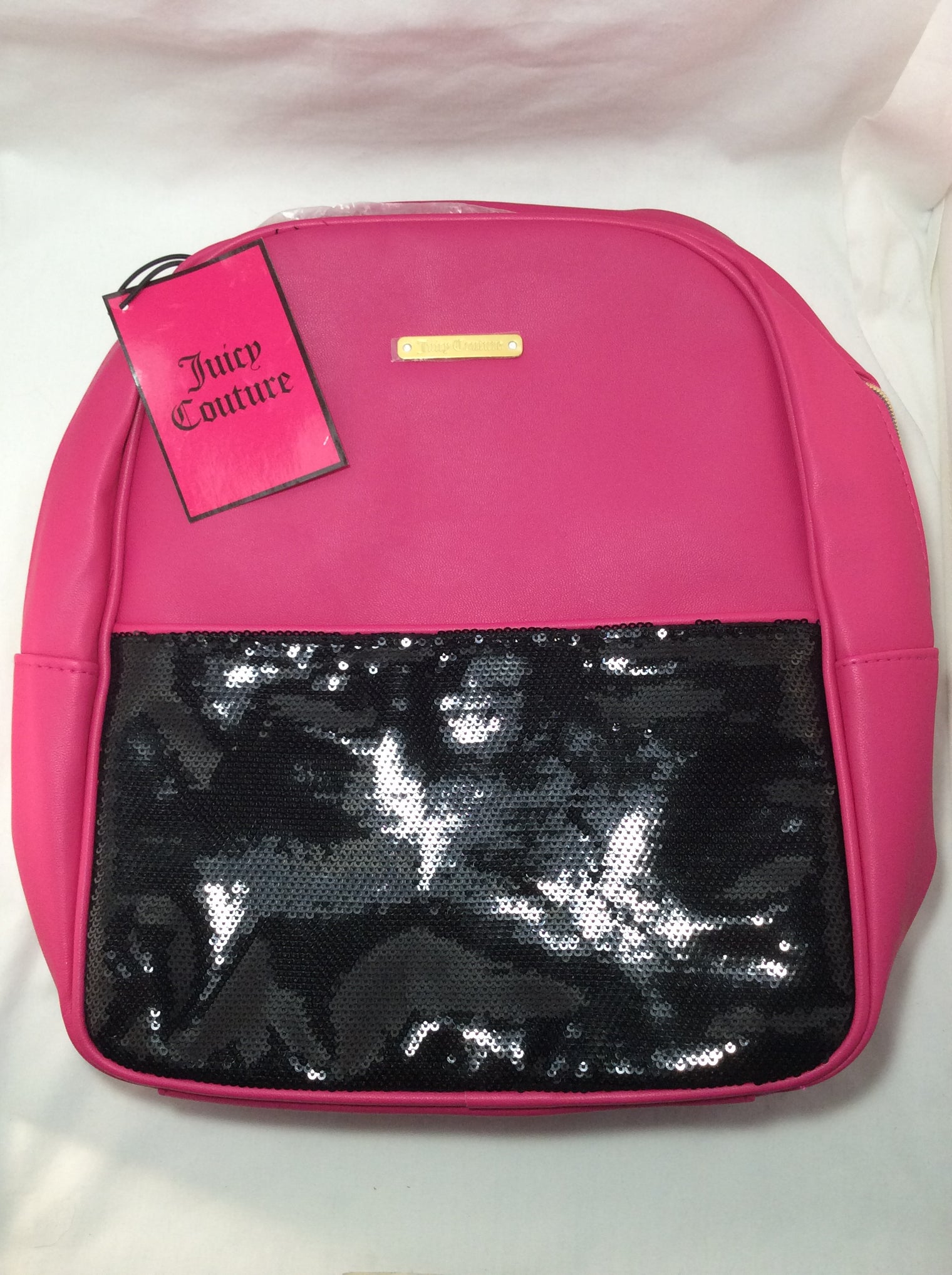 Juicy Couture Hot Pink Backpack with Black Sequins