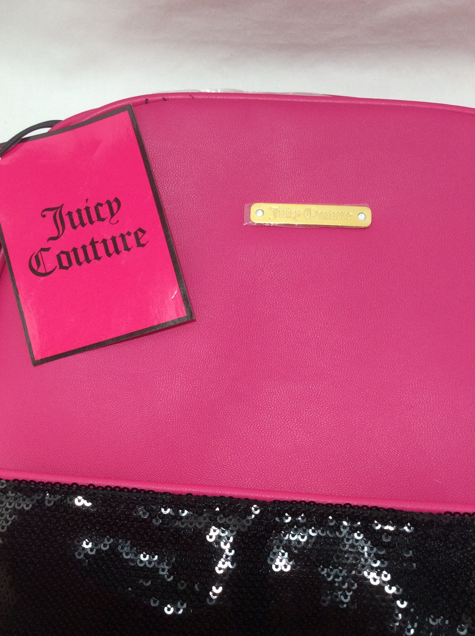 Juicy Couture Hot Pink Backpack with Black Sequins