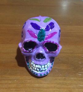 Handpainted Sugar Skull, Halloween Decor, Dia de los Muertos Calavera