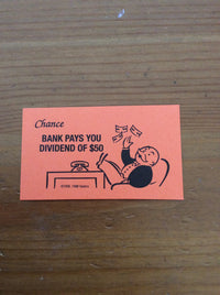 Monopoly Replacement Pieces - Chance Cards