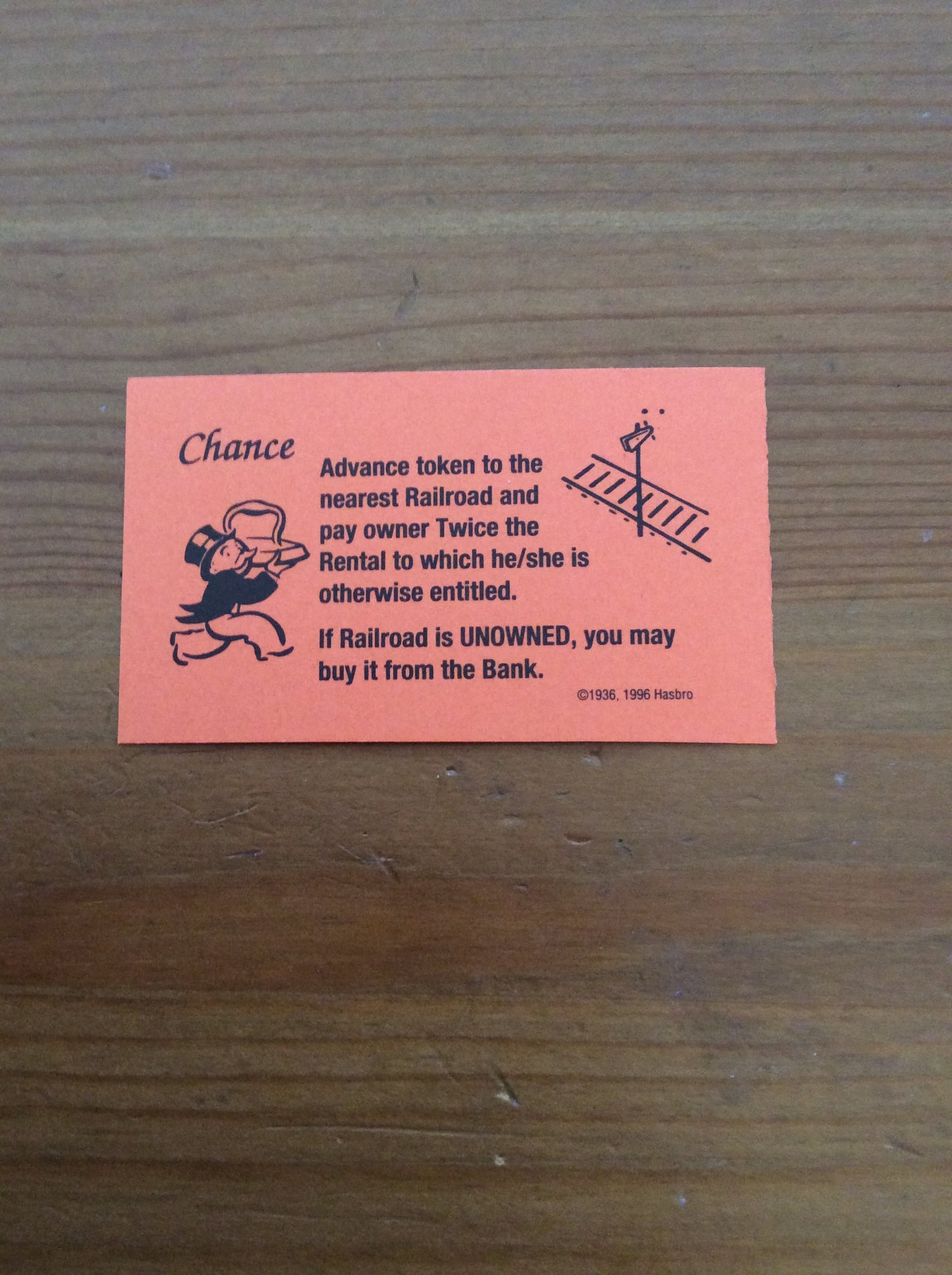Monopoly Replacement Pieces - Chance Cards