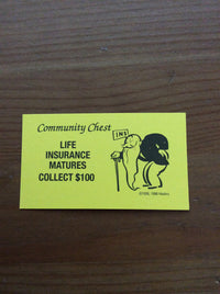 Monopoly Replacement Pieces -Community Chest Cards