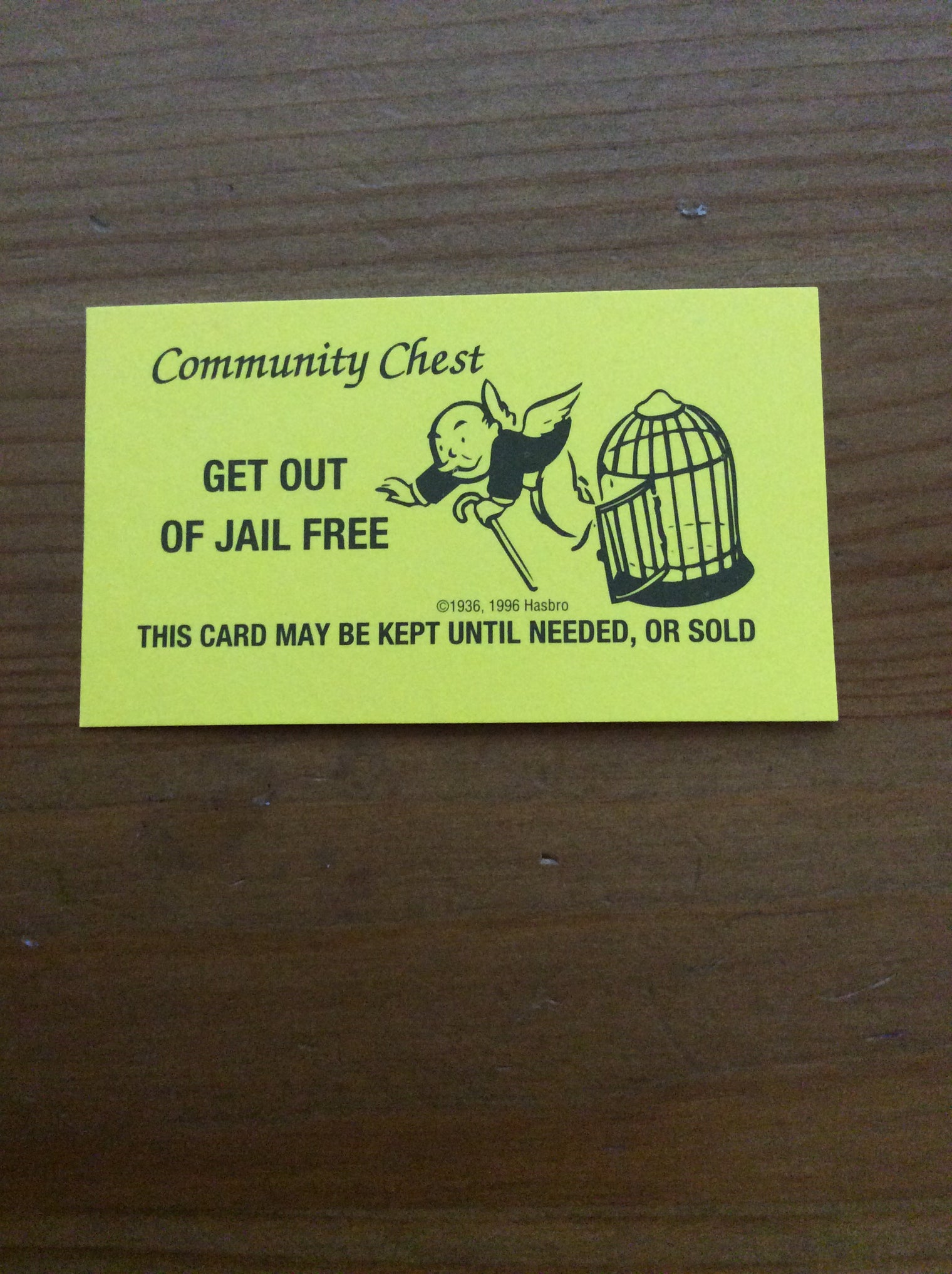 Monopoly Replacement Pieces -Community Chest Cards
