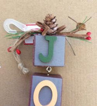 Holiday Time Wood Blocks Christmas Ornament