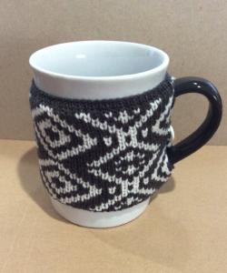 White Stoneware Mug with Knitted Mug Sweater