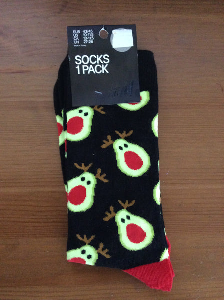 H&M Christmas Socks Avocado Reindeer