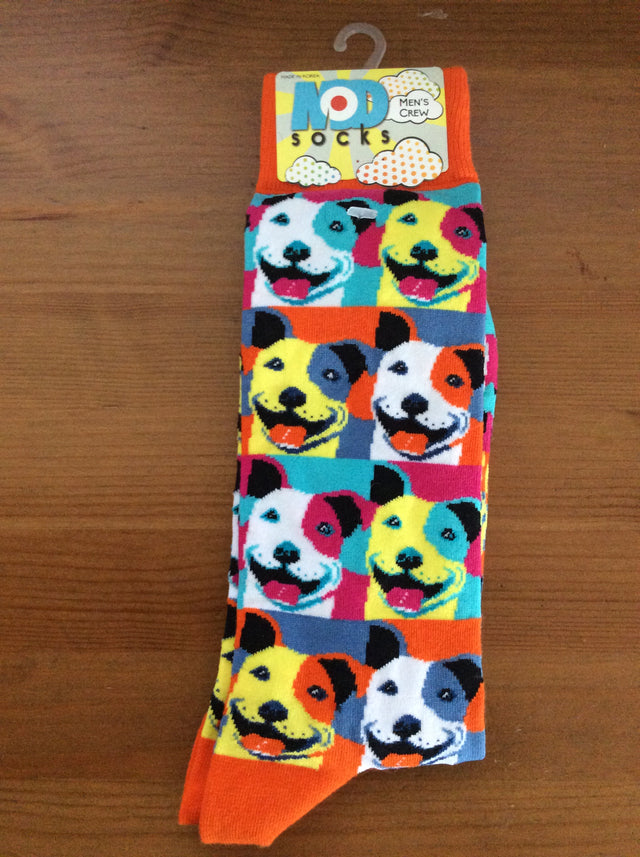 ModSocks Men's Crew Pop Art Pitbull