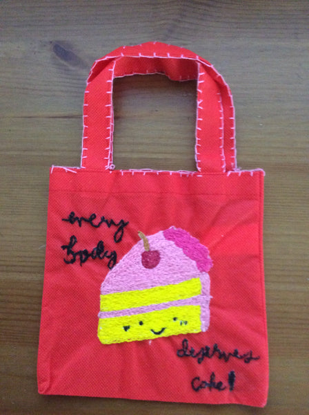 Hand Embroidered Treat Bags - Small Red