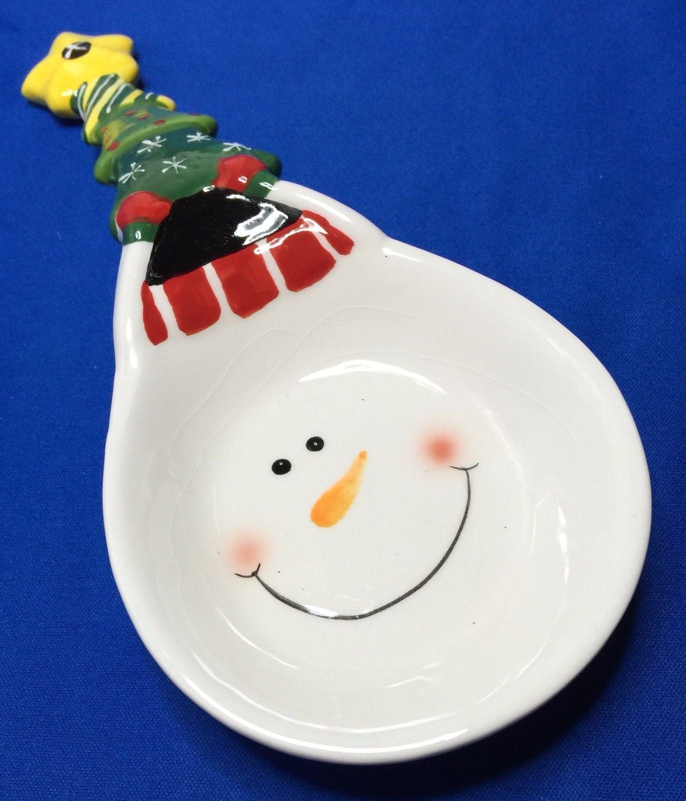 Handed Painted Christmas Spoon Rest - Santa or Snowman