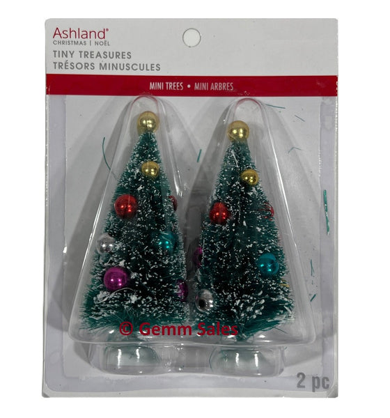 Ashland Tiny Treasures Christmas Trees with Ornaments Set of 2