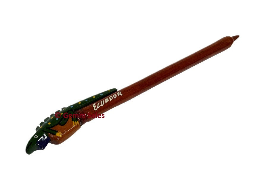 Authentic Ecuador Handpainted Souvenir Pen Iguana
